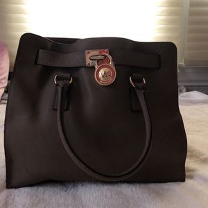Dark taupe Michael Kors Hamilton handbag